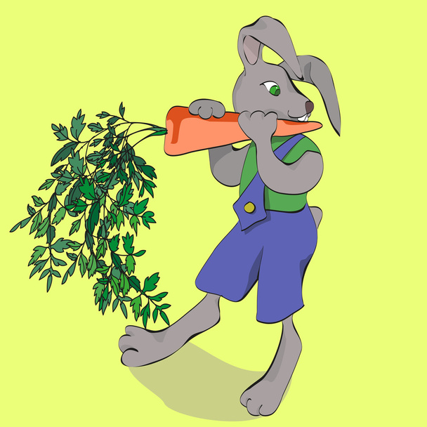 Кролик с морковью
 - Вектор,изображение