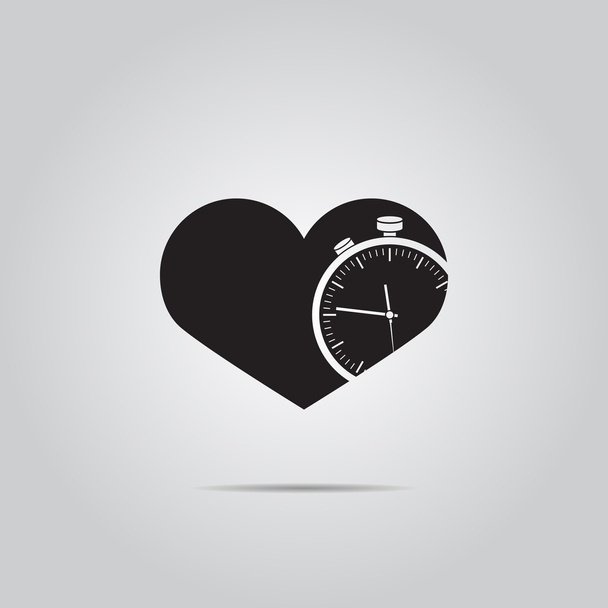 Corazón & icono de vector de tiempo
 - Vector, imagen