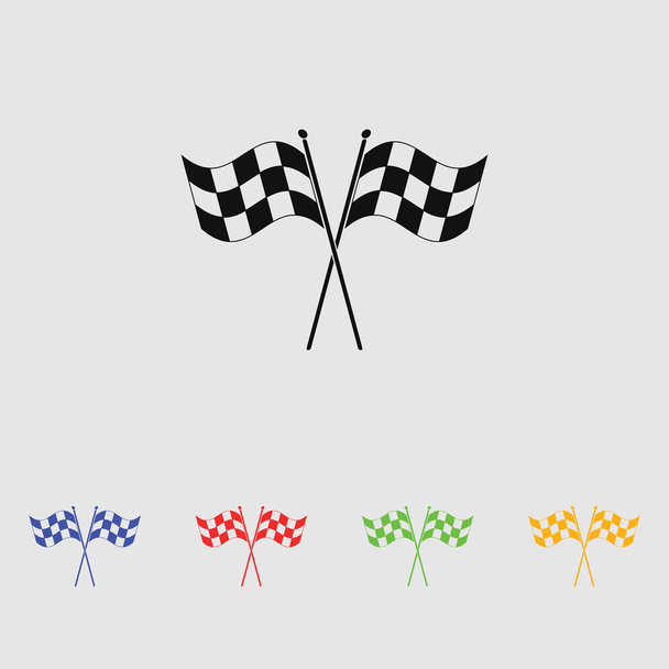 Checkered flags vector icon - Vector, Image