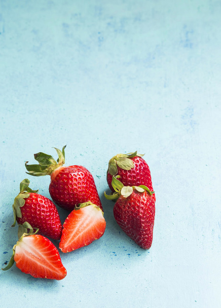 Red ripe strawberries  - 写真・画像