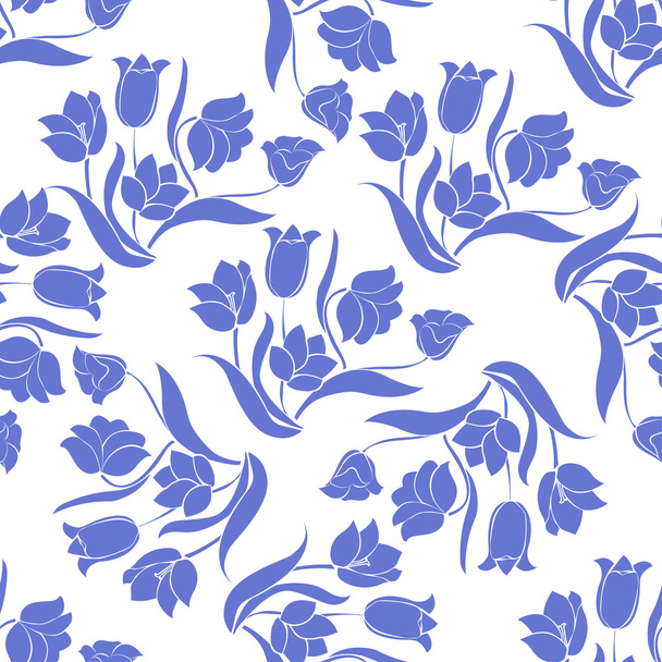 Floral seamless texture with tulips - Vecteur, image