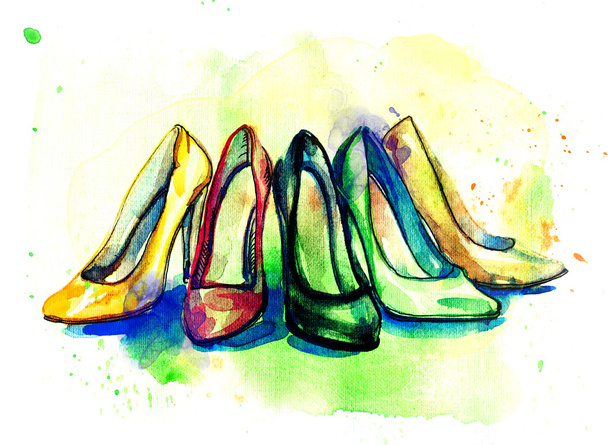 Shoes .fashion illustration - Fotografie, Obrázek