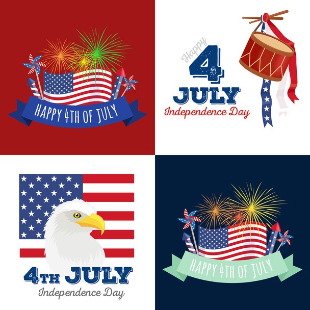 Happy 4th of July, Independence Day Vector Design, usa - Vektor, kép