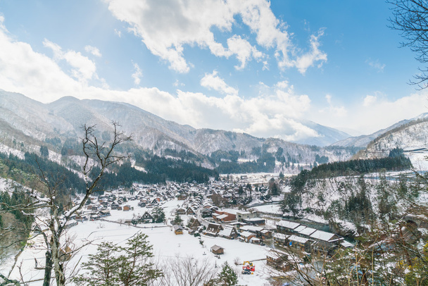 beautiful village in winter mountains - Fotó, kép