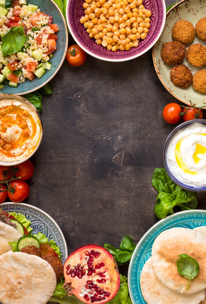Orta Doğu geleneksel yemekleri arka plan - Fotoğraf, Görsel