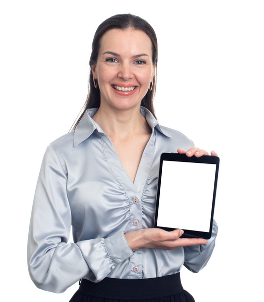 woman Holding digital tablet - 写真・画像