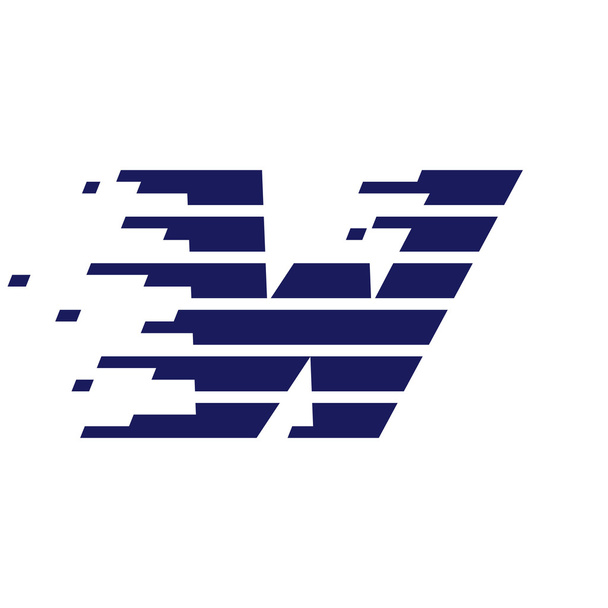 W letter logo with fast speed lines. - Vector, Image