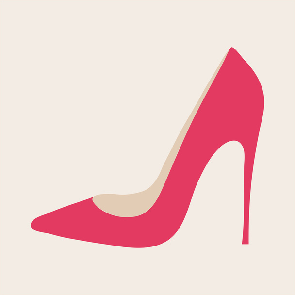 Classic pink woman shoes on high heel. Vector illustration. - Vektor, kép