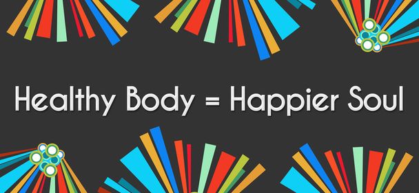 Sağlıklı vücut daha mutlu ruh koyu renkli öğeleri  - Fotoğraf, Görsel