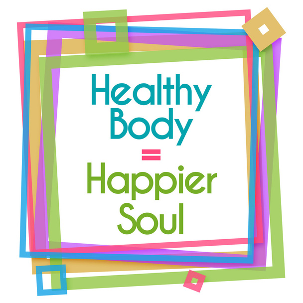 Egészséges test boldogabb lélek színes keret  - Fotó, kép