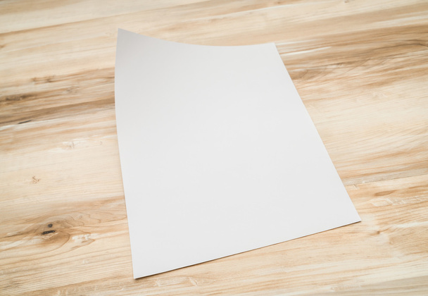 White template paper on wood texture - Zdjęcie, obraz