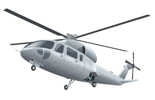 white flying helicopter - Vector, imagen