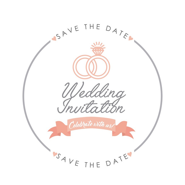 wedding invitation design - Vector, imagen