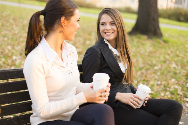 Two young women at the park - Photo, Image