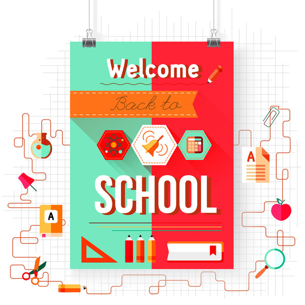 Back to school poster - Vector, Image