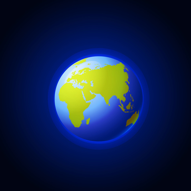 Nasa tarafından döşenmiş bu görüntü unsurları. Küre simgesi. Earth ile pürüzsüz vektör gölgeler ve yeşil dünya kıtalar Haritası. - Vektör, Görsel