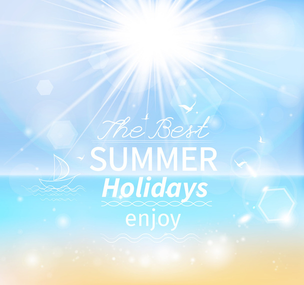 Colorful summer card template - Vektör, Görsel