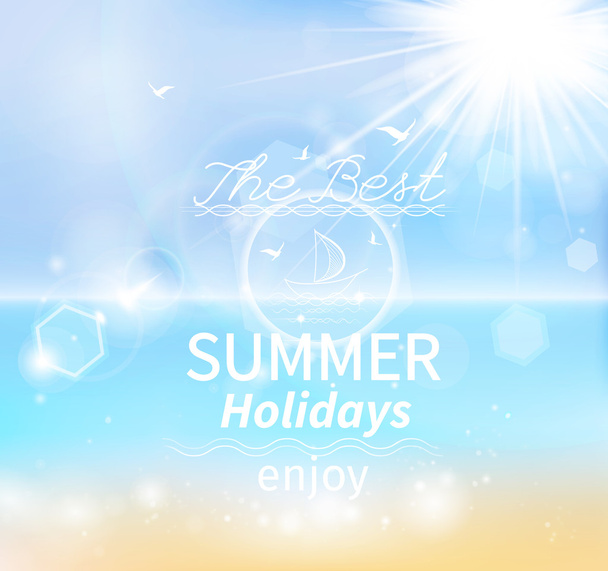 Colorful summer card template - Vector, Image