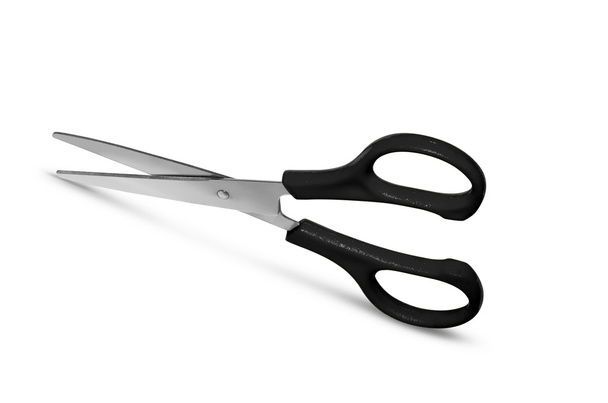 чорні ножиці на білому тлі з відсічним контуром
 - Фото, зображення
