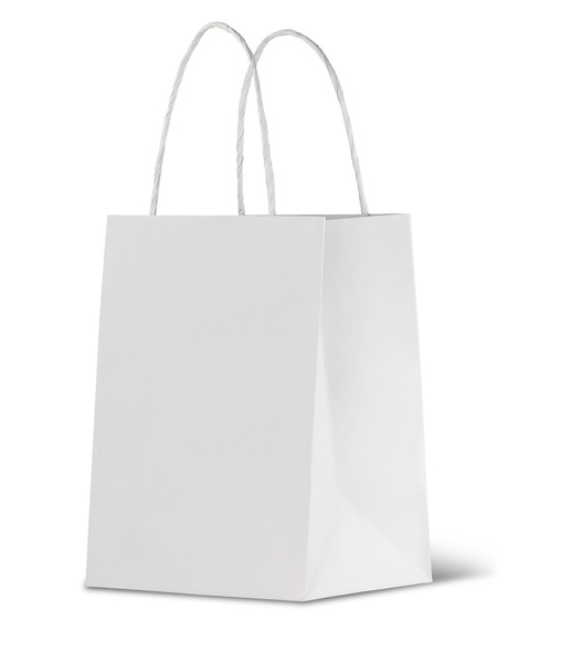 λευκό χαρτί τσάντα απομονωθεί σε λευκό φόντο - Φωτογραφία, εικόνα