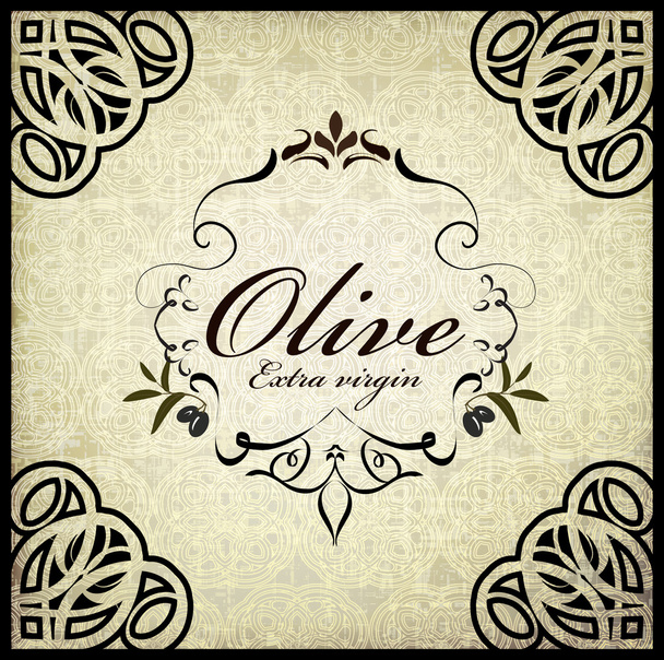 olive vintage frame menu design - Вектор,изображение
