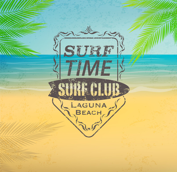 Surf club retro label. - Vector, afbeelding