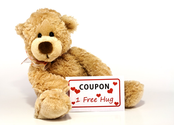 Teddy bear with hug coupon - Photo, Image