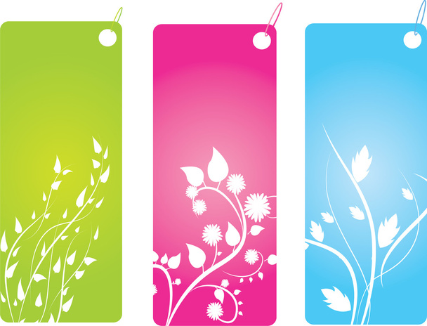 Set of badges with floral - Vecteur, image