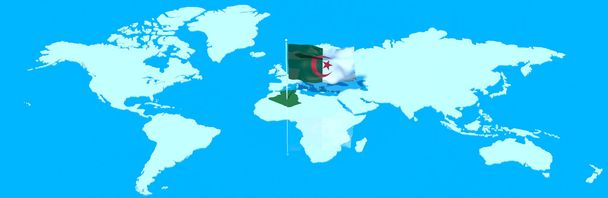 Planet Earth 3D lippu tuuli Algeria
 - Valokuva, kuva