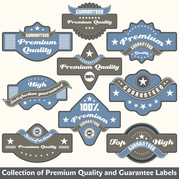 Premium quality and guarantee label collection - Διάνυσμα, εικόνα