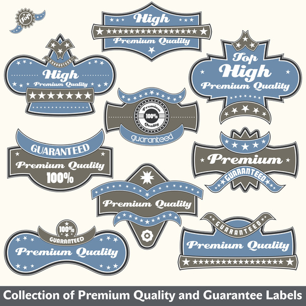 Premium quality and guarantee label collection - Vetor, Imagem