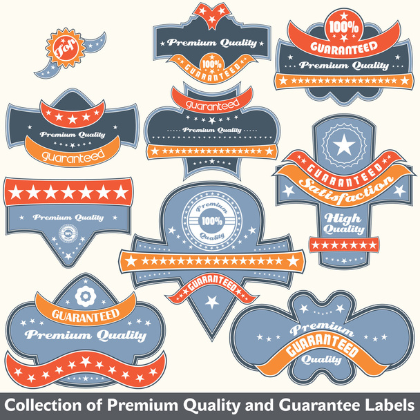 Premium quality and guarantee label collection - Vector, Image