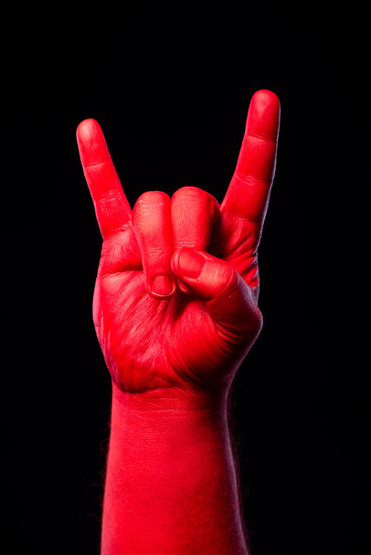 Rode hand gebaar maken - Foto, afbeelding