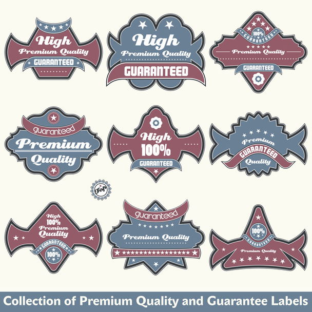 Colección de etiquetas de calidad y garantía premium
 - Vector, Imagen