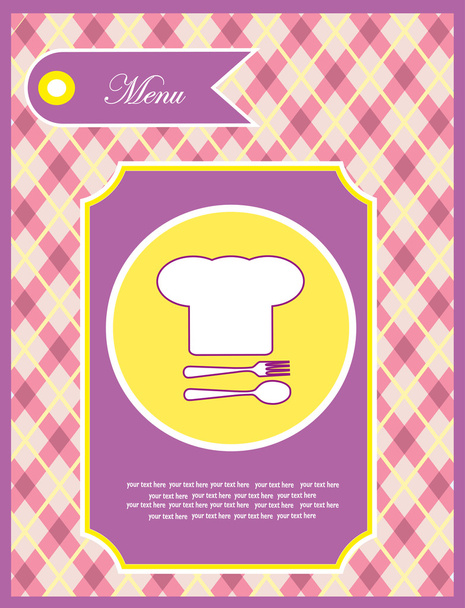 cute menu card. vector illustration - Vector, Image