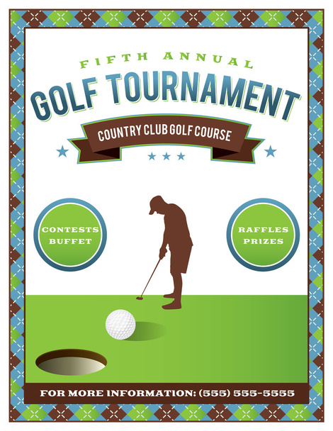 plantilla de folleto del torneo de golf
 - Vector, imagen