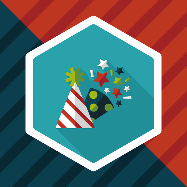 birthday party hat flat icon with long shadow,eps10 - Vettoriali, immagini