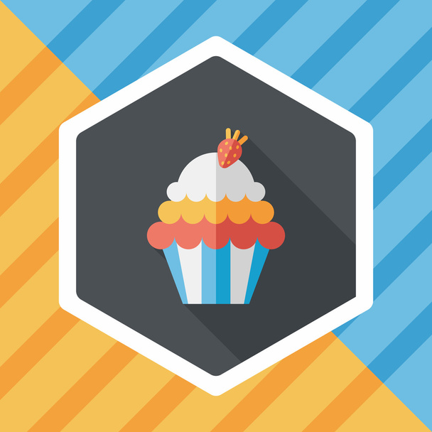 cupcake flat icon with long shadow,eps10 - Вектор,изображение