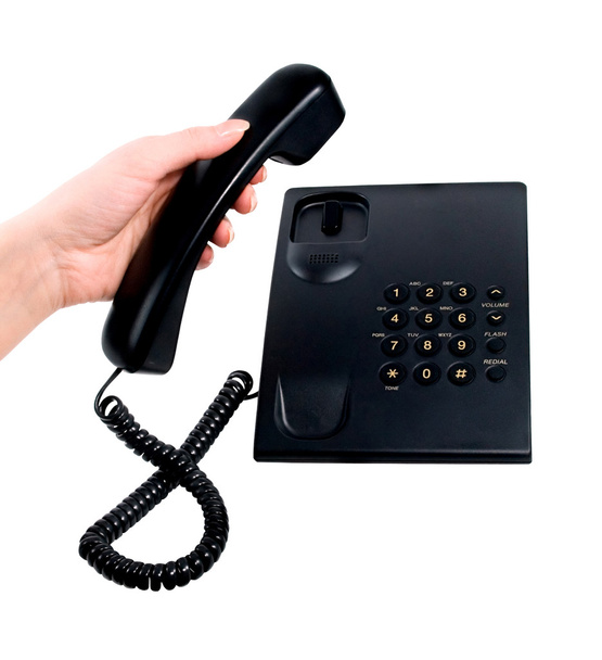 Дзвінок телефону в руці людини на білому
 - Фото, зображення