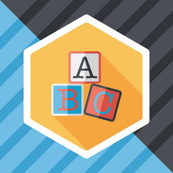 ABC blocks flat icon with long shadow,eps10 - Вектор, зображення