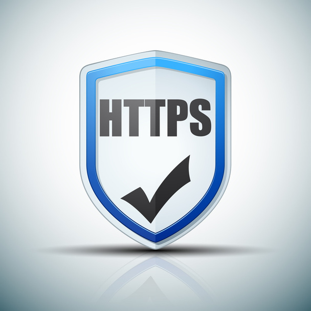 HTTPS sertifikalı kalkan işareti - Vektör, Görsel