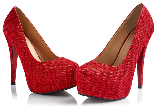 vörös magas sarkú cipő  - Fotó, kép