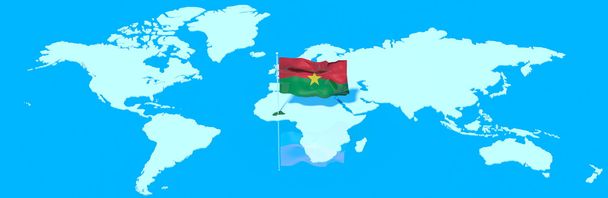 Planet Earth 3D flag with the wind Burkina Faso - Photo, Image