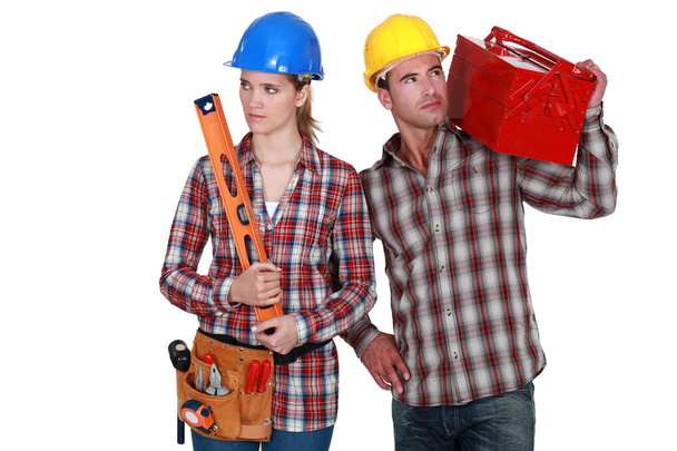 Male and female builder - Фото, зображення