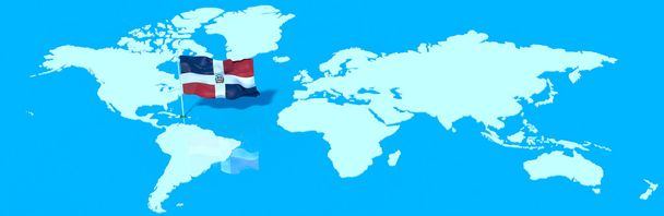 Planet Earth 3D lippu tuuli Dominikaaninen tasavalta
 - Valokuva, kuva