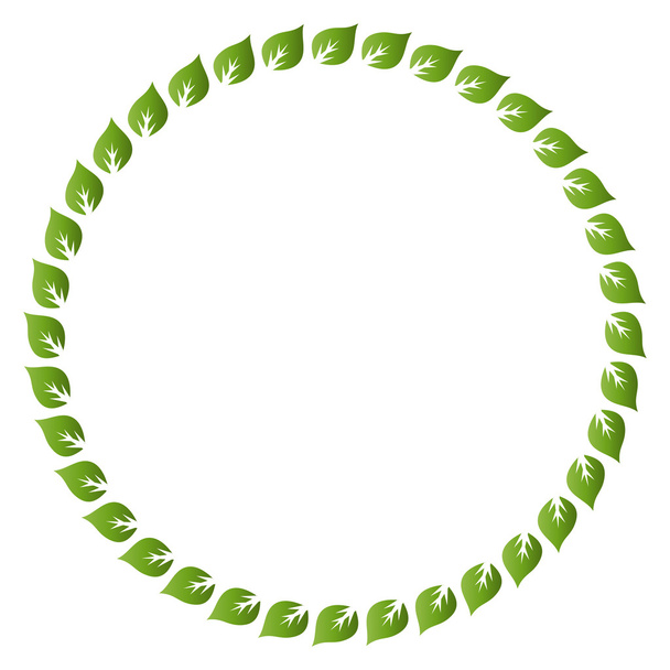 Fresh green leaves vector border. - Vector, Imagen
