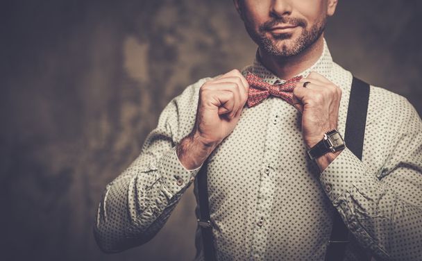Stylish man with bow tie  - Fotoğraf, Görsel