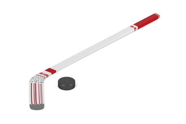 Ice hockey stick and puck - Photo, Image