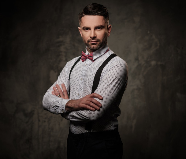 Stylish man with bow tie  - Photo, image