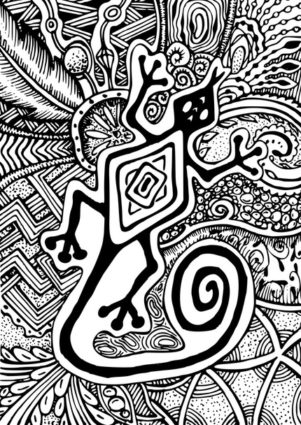 Vector hand drawn pattern for coloring book.  - Vector, Image